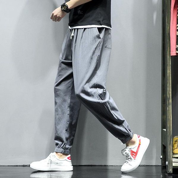men's pants summer pencil harem cotton linen men solid color elastic waist trousers thin loose japanese streetwear plus size 5xl, Black
men's pants summer pencil harem cotton linen men solid color elastic waist trousers thin loose japanese streetwear plus size 5xl, Black