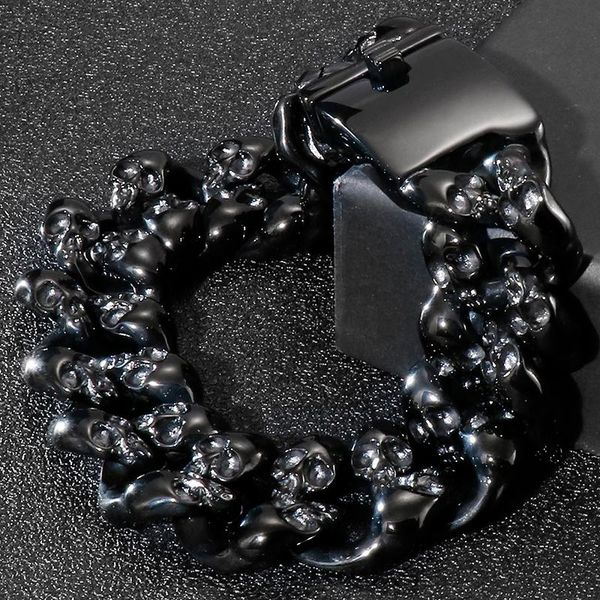 link, chain gothic skull bracelets for men black stainless steel masculine male biker jewellery mens skeleton bracelet 2021 wholesale items
link, chain gothic skull bracelets for men black stainless steel masculine male biker jewellery mens skeleton bracelet 2021 wholesale items