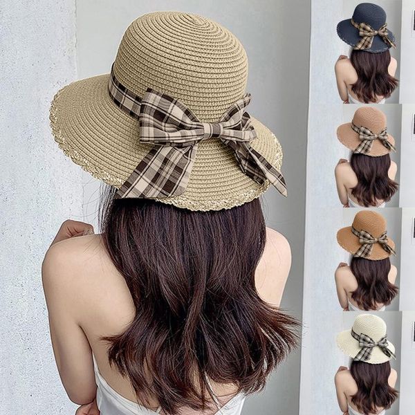 wide brim hats bowknot straw hat women's summer solid beach seaside travel sunshade outdoor vacation anti ultraviolet big sun, Blue;gray
wide brim hats bowknot straw hat women's summer solid beach seaside travel sunshade outdoor vacation anti ultraviolet big sun, Blue;gray