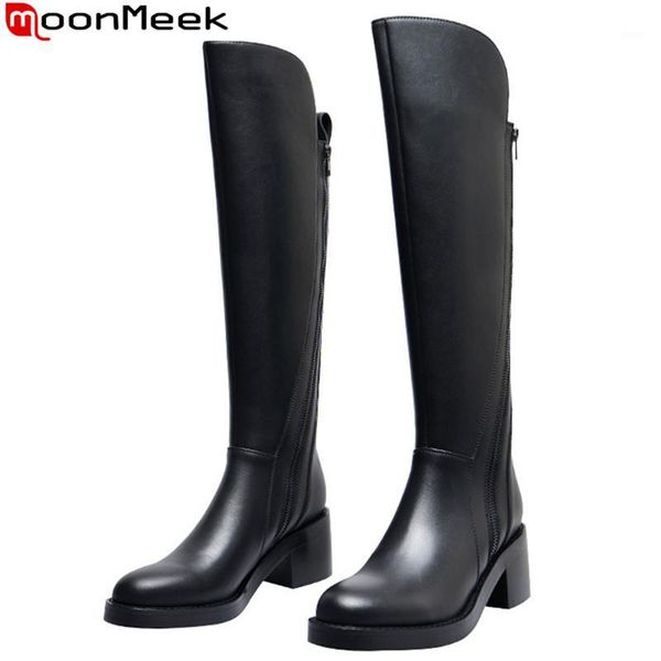 boots moonmeek 2021 pu+genuine leather zip women riding square heels high autumn winte lady knee1, Black
boots moonmeek 2021 pu+genuine leather zip women riding square heels high autumn winte lady knee1, Black