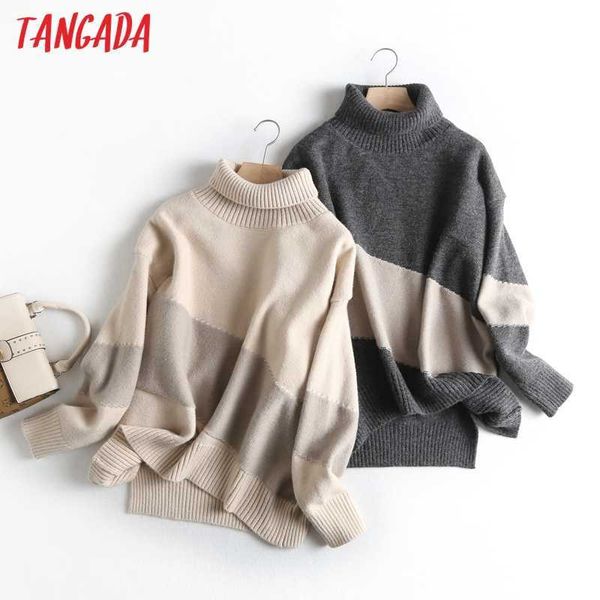 tangada women office lady turtleneck knitted sweater jumper female elegant oversize pullovers chic bc14 210609, White;black
tangada women office lady turtleneck knitted sweater jumper female elegant oversize pullovers chic bc14 210609, White;black