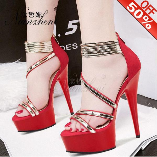 dress shoes fashion 6 inch high heels ankle strap red womens platform sandals rome wedding pole dancing crystal gold, Black
dress shoes fashion 6 inch high heels ankle strap red womens platform sandals rome wedding pole dancing crystal gold, Black
