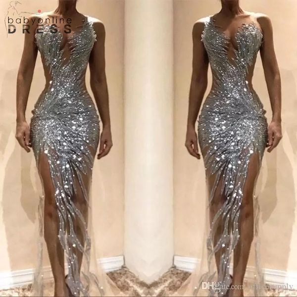 gorgeous silver mermaid prom dresses 2022 see through sequins bodice split long women occasion evening gowns custom made, Black;red
gorgeous silver mermaid prom dresses 2022 see through sequins bodice split long women occasion evening gowns custom made, Black;red