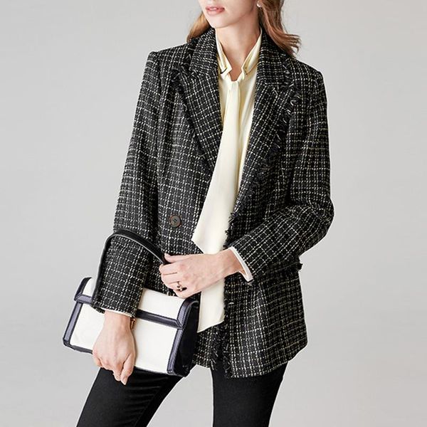 women's jackets black jacket women tweed plaid one-piece spring / autumn small fragrance ladies coat, Black;brown
women's jackets black jacket women tweed plaid one-piece spring / autumn small fragrance ladies coat, Black;brown