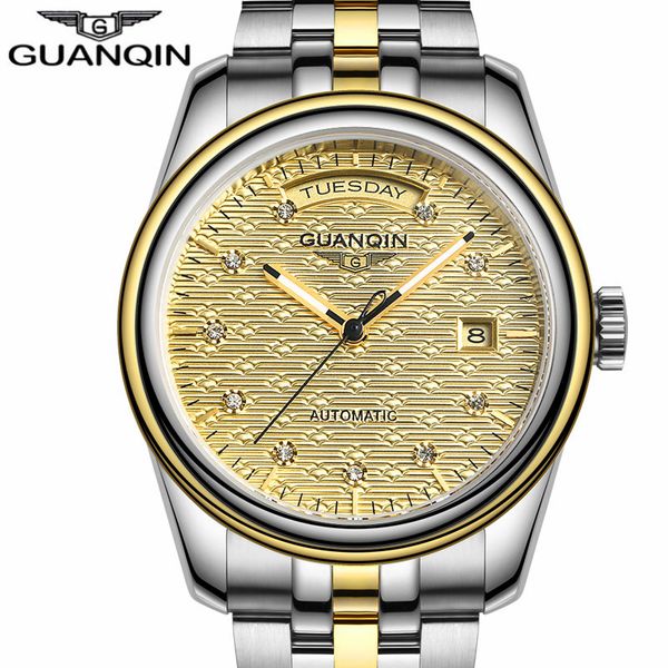 new guanqin gentlemen watches fire luxury automatic date week mechanical gold stainless steel reloj hombre, Slivery;brown
new guanqin gentlemen watches fire luxury automatic date week mechanical gold stainless steel reloj hombre, Slivery;brown