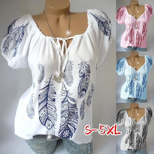 women's casual feather printed short sleeve loose shirts v-neck blouse ladies summer chiffon puff shirt 2021 blouses &, White
women's casual feather printed short sleeve loose shirts v-neck blouse ladies summer chiffon puff shirt 2021 blouses &, White