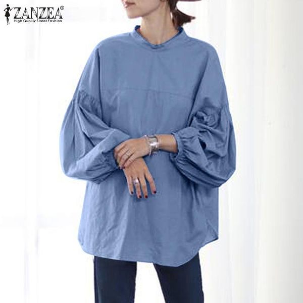 women's blouses & shirts oversized puff sleeve zanzea 2021 vintage autumn casual solid hollow blusas female lace up tunic chemise, White
women's blouses & shirts oversized puff sleeve zanzea 2021 vintage autumn casual solid hollow blusas female lace up tunic chemise, White