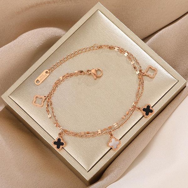 charm bracelets ladies lucky four-leaf clover titanium steel bracelet girlfriends student temperament korean simple gift casual jewelry, Golden;silver
charm bracelets ladies lucky four-leaf clover titanium steel bracelet girlfriends student temperament korean simple gift casual jewelry, Golden;silver