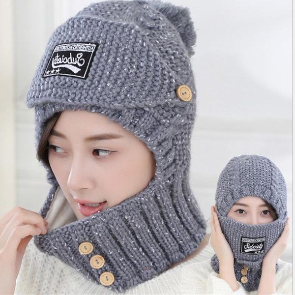 berets style women's scarf mask one-piece cap outdoor biking cold-proof warm earmuffs head and velvet winter, Blue;gray
berets style women's scarf mask one-piece cap outdoor biking cold-proof warm earmuffs head and velvet winter, Blue;gray
