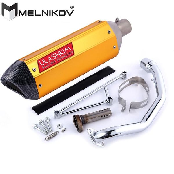 motorcycle exhaust system scooter muffler escape + link contact pipe slip on full fit gy6 125 150 157qmj 152qmi 4 stroke engine
motorcycle exhaust system scooter muffler escape + link contact pipe slip on full fit gy6 125 150 157qmj 152qmi 4 stroke engine