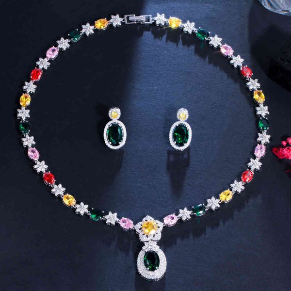 fashion colorful zircon necklace earring set chain dinner dress bride jewelry set, Black
fashion colorful zircon necklace earring set chain dinner dress bride jewelry set, Black