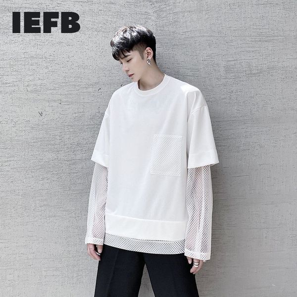 iefb men's wear black white round neck fake two-piece long sleeve mesh stitching fashion all-match oversize 9y3824 210524, White;black
iefb men's wear black white round neck fake two-piece long sleeve mesh stitching fashion all-match oversize 9y3824 210524, White;black