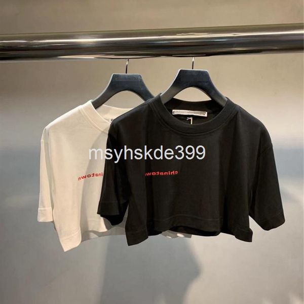 women's t-shirt aw wang's spring and summer short open navel letter sleeve versatile cotton t-shirt women's fashion, White
women's t-shirt aw wang's spring and summer short open navel letter sleeve versatile cotton t-shirt women's fashion, White