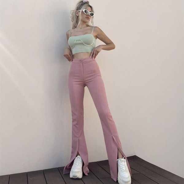 women's pants & capris flare women casual solid split high waist trousers office lady elastic bottoms autumn 2021 streetwear, Black;white
women's pants & capris flare women casual solid split high waist trousers office lady elastic bottoms autumn 2021 streetwear, Black;white