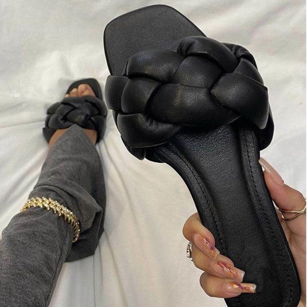 fashion flat slippers women weave slides sandal ladies outdoor beach lady shoes home female flip flops drop, Black 
fashion flat slippers women weave slides sandal ladies outdoor beach lady shoes home female flip flops drop, Black