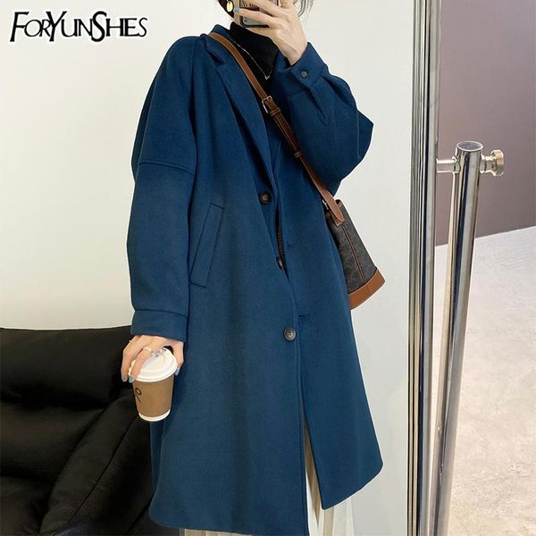 women's wool & blends foryunshes women winter outercoat korean style fashion pocket warm thick jacket blue button long blend coats 2021, Black
women's wool & blends foryunshes women winter outercoat korean style fashion pocket warm thick jacket blue button long blend coats 2021, Black