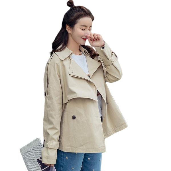 women's trench coats elegant short coat women 2021 spring autumn fashion double-breasted turn down collar windbreaker outerwear d054, Tan;black
women's trench coats elegant short coat women 2021 spring autumn fashion double-breasted turn down collar windbreaker outerwear d054, Tan;black