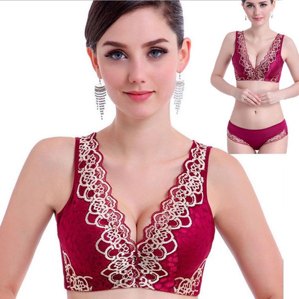 autumn and winter lace wireless bra set womens large size underwear thick thin section push up small size adjusting bra, Red;black
autumn and winter lace wireless bra set womens large size underwear thick thin section push up small size adjusting bra, Red;black
