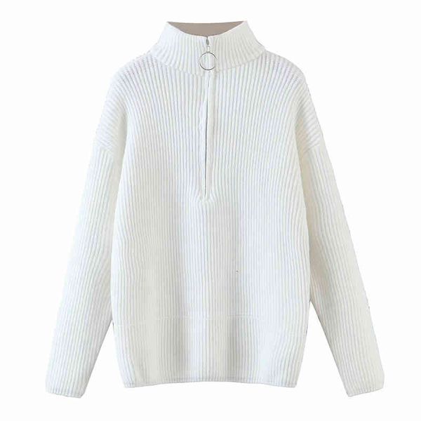 women's shorts causal women zipper turtleneck sweaters 2021 fashion ladies white loose knitted streetwear female chic oversiz, White;black
women's shorts causal women zipper turtleneck sweaters 2021 fashion ladies white loose knitted streetwear female chic oversiz, White;black