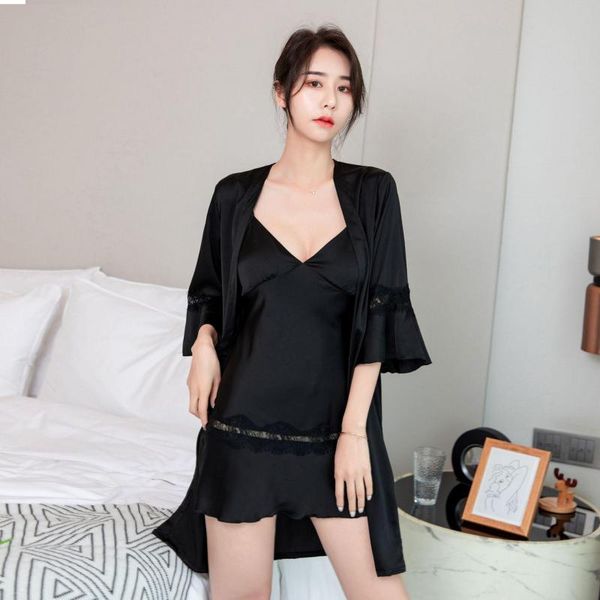 women's sleepwear flared sleeves hollow out nightgown bride bridesmaid wedding robe summer women kimono bathrobe gown loose satin home, Black;red
women's sleepwear flared sleeves hollow out nightgown bride bridesmaid wedding robe summer women kimono bathrobe gown loose satin home, Black;red