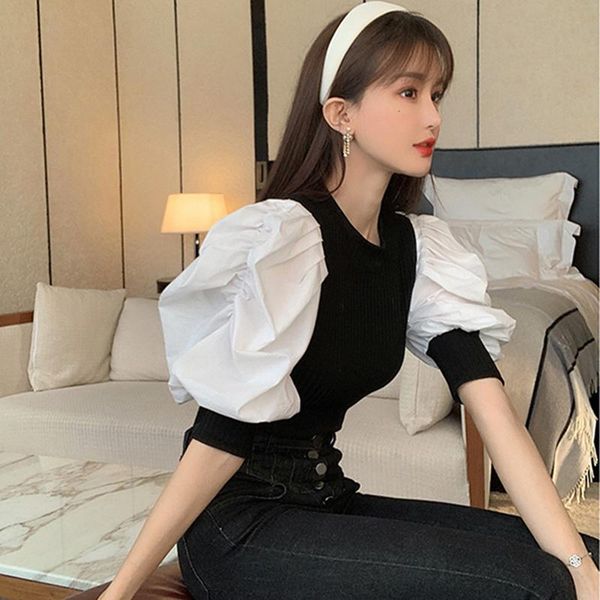 women's blouses & shirts chic puff sleeve knitted blouse women summer 2021 fashion stretch knit white black shirt patchwork ruffles
women's blouses & shirts chic puff sleeve knitted blouse women summer 2021 fashion stretch knit white black shirt patchwork ruffles