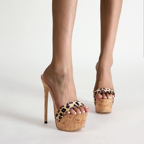 sandals women slippers 17cm leopard high heel stiletto platform flip flops street summer ladies shoes sendale femme, Black
sandals women slippers 17cm leopard high heel stiletto platform flip flops street summer ladies shoes sendale femme, Black