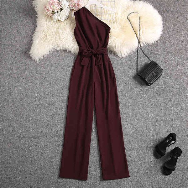 alphalmoda oblique shoulder outfit sashes solid color slim fit ladies elegant party jumpsuit summer fashion rompers, Black;white
alphalmoda oblique shoulder outfit sashes solid color slim fit ladies elegant party jumpsuit summer fashion rompers, Black;white