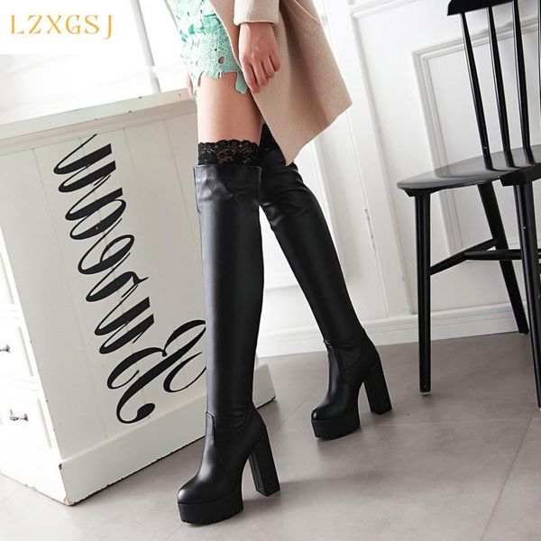 fashion black women's high boots 2021 platform heels over the knee boot women shoes pu leather autumn winter ladies
fashion black women's high boots 2021 platform heels over the knee boot women shoes pu leather autumn winter ladies