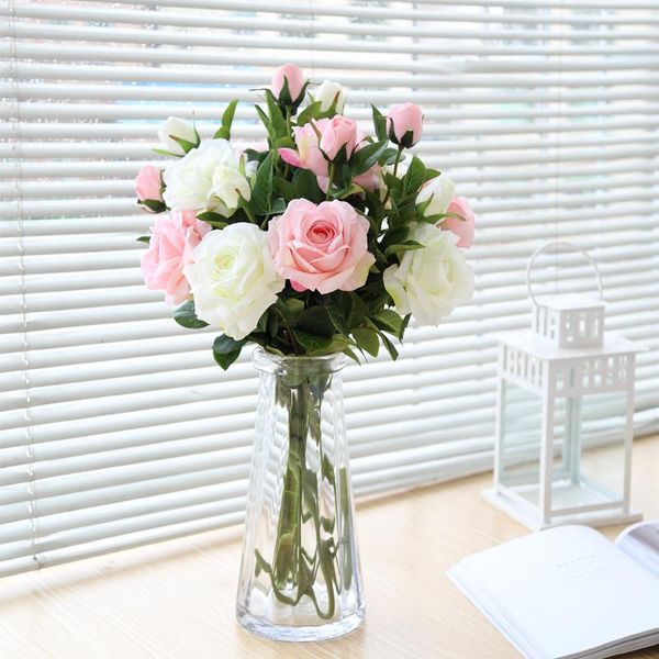 decorative flowers & wreaths 2 heads fake roses branch flores artificial bouquet plastic silk bride for home wedding decor
decorative flowers & wreaths 2 heads fake roses branch flores artificial bouquet plastic silk bride for home wedding decor