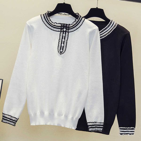 casual thin big summer o-neck oversize sweater pullover women lace chic female loose cashmere basic wool sweaters pull 210604, White;black
casual thin big summer o-neck oversize sweater pullover women lace chic female loose cashmere basic wool sweaters pull 210604, White;black