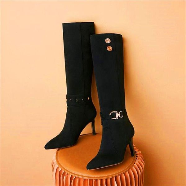 boots winter metal buckle decoration ladies high-heeled pointed stiletto fashion casual, Black
boots winter metal buckle decoration ladies high-heeled pointed stiletto fashion casual, Black