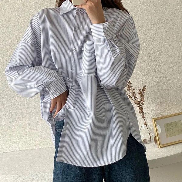 women's blouses & shirts blue stripped preppy ofiice laies women fashion long sleeve autumn casual vintage button, White
women's blouses & shirts blue stripped preppy ofiice laies women fashion long sleeve autumn casual vintage button, White