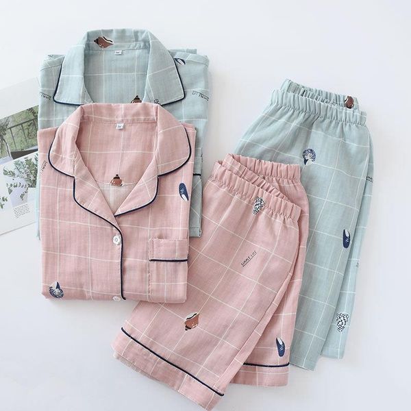 100% Cotton Women Sleepwear Gauze Short Sleeve Shorts Couples Pajamas Conch Plaid Printing Pijamas Summer Loungewear Home Sets, Black;red
100% Cotton Women Sleepwear Gauze Short Sleeve Shorts Couples Pajamas Conch Plaid Printing Pijamas Summer Loungewear Home Sets, Black;red