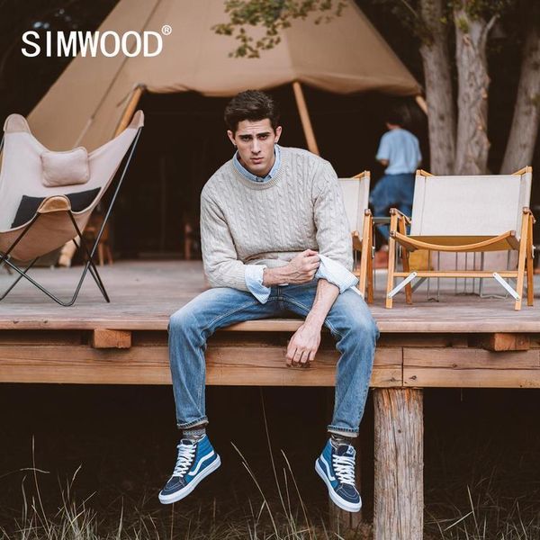 simwood - men's cable sweater, wool blend, classic knitted pullover, sj121220, autumn and winter, new, 2021, White;black
simwood - men's cable sweater, wool blend, classic knitted pullover, sj121220, autumn and winter, new, 2021, White;black