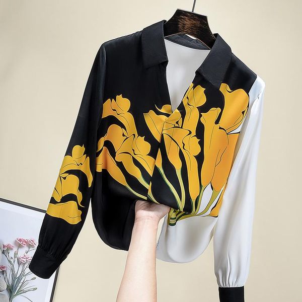 shirt women spring 2021 arrival floral print chiffon blouse long sleeve koream elegant women's blouses & shirts, White
shirt women spring 2021 arrival floral print chiffon blouse long sleeve koream elegant women's blouses & shirts, White