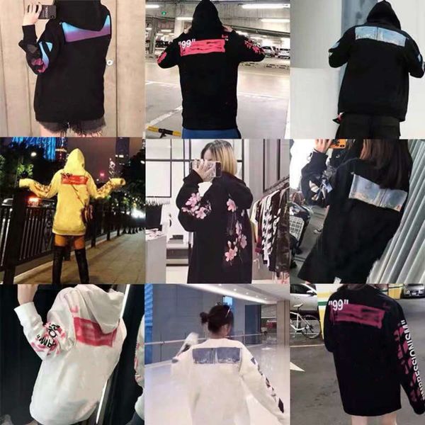 spring and autumn fashion brand loose trend hoodie pure cotton pullover, Black
