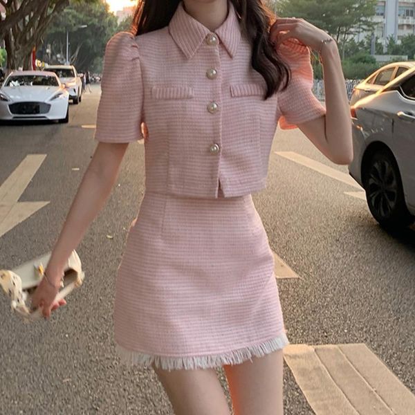 work dresses 2021 summer tweed two piece set women crop jacket coat + mini skirt sets female 2 suits ensemble femme, White;black
work dresses 2021 summer tweed two piece set women crop jacket coat + mini skirt sets female 2 suits ensemble femme, White;black
