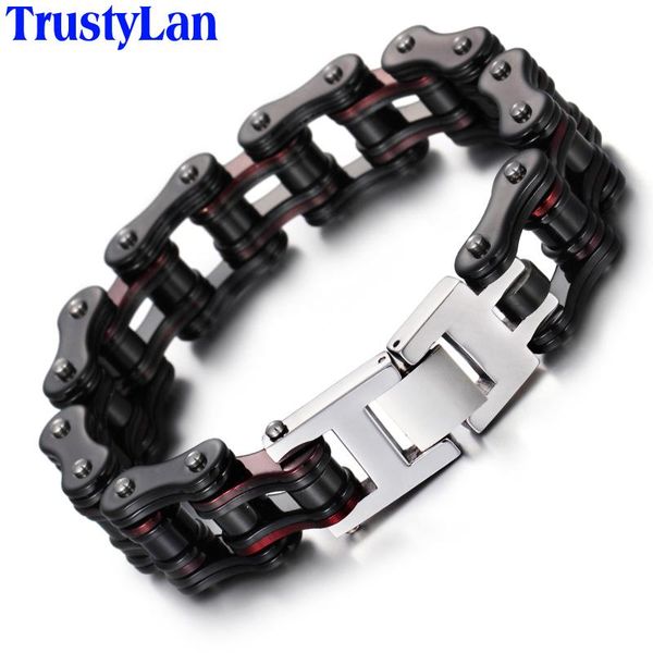 trustylan 16mm wide heavy solid stainless steel bike bracelet men bicycle motorcycle chain men's bracelets punk rock jewelry link,, Black
trustylan 16mm wide heavy solid stainless steel bike bracelet men bicycle motorcycle chain men's bracelets punk rock jewelry link,, Black