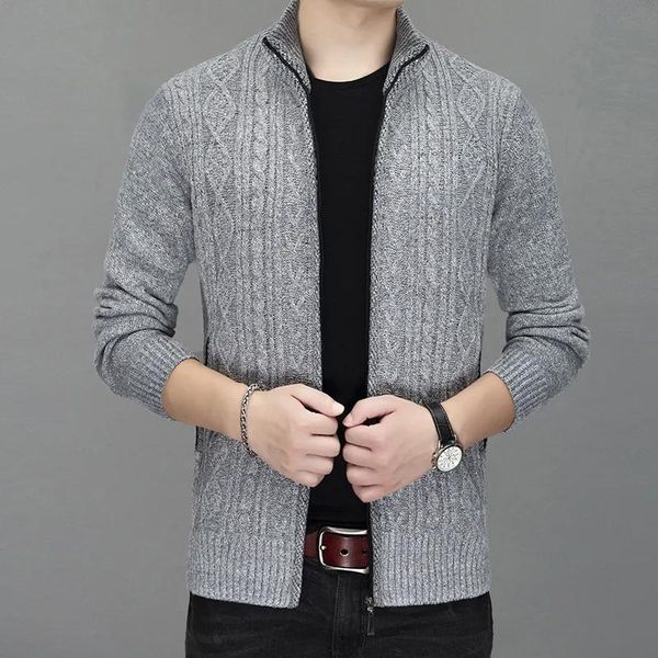 men's sweaters sweater jacket autumn winter thick fleece wool solid color slim cardigan casual warm brand, White;black
men's sweaters sweater jacket autumn winter thick fleece wool solid color slim cardigan casual warm brand, White;black