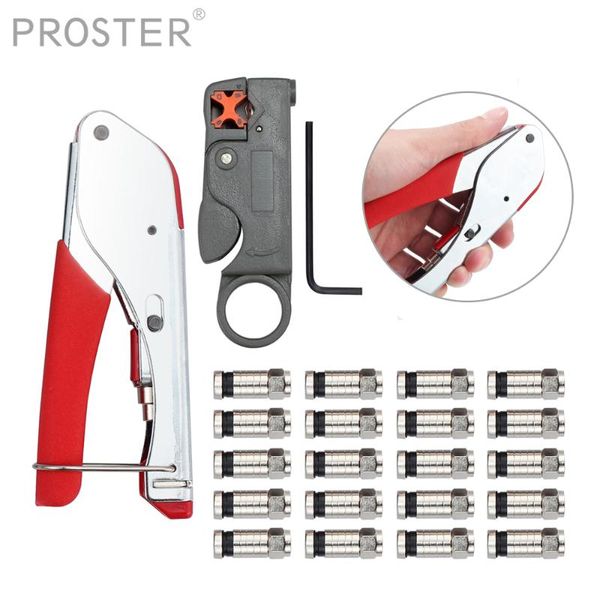 professional hand tool sets proster crimping double blades coax cable stripper cutter + 20pcs crimp connector f-type heavy duty kit
professional hand tool sets proster crimping double blades coax cable stripper cutter + 20pcs crimp connector f-type heavy duty kit