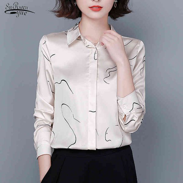 autumn silk beige shirt women office printed long sleeve blouse plus size cardigan ladies blusas 10459 210508, White
autumn silk beige shirt women office printed long sleeve blouse plus size cardigan ladies blusas 10459 210508, White