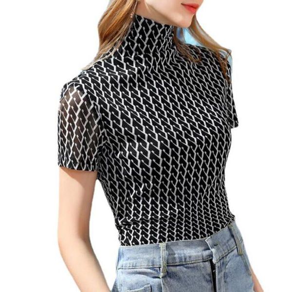 cultiseed women summer european print short sleeve mesh t-shirts female fashion turtleneck slim waist basic tees coats women's t-shirt, White
cultiseed women summer european print short sleeve mesh t-shirts female fashion turtleneck slim waist basic tees coats women's t-shirt, White