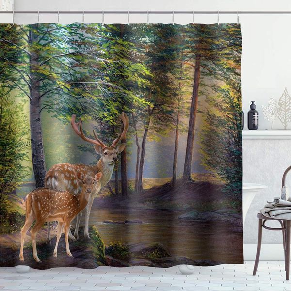 elk shower curtain wildlife animal deer in fall forest nature waterproof fabric bathroom decor set with hooks 72" x 72"
elk shower curtain wildlife animal deer in fall forest nature waterproof fabric bathroom decor set with hooks 72" x 72"