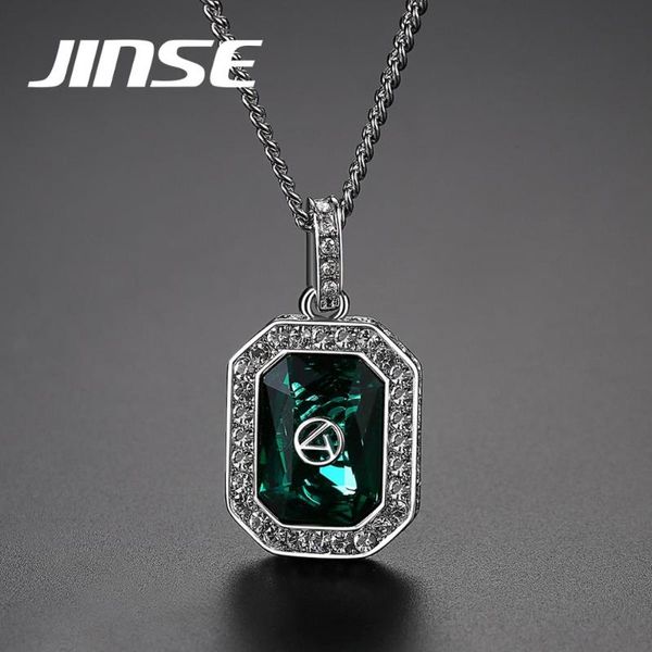 pendant necklaces jinse hip hop female cubic zircon iced out cz stone red/blue/green men's jewelry cuban chain, Silver
pendant necklaces jinse hip hop female cubic zircon iced out cz stone red/blue/green men's jewelry cuban chain, Silver