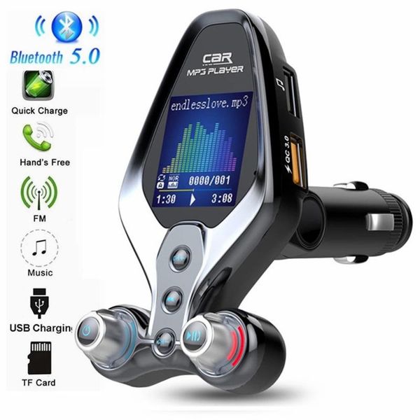 car audio bluetooth 5.0 kit handsfm transmitter aux receiver mp3 player qc3.0 dual usb quick charge support folder play
car audio bluetooth 5.0 kit handsfm transmitter aux receiver mp3 player qc3.0 dual usb quick charge support folder play