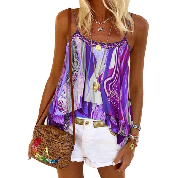 women's tanks & camis bohemian print camisole summer women vest ruffle shirts loose beach wear tees female cami sleeveless streetwe, White
women's tanks & camis bohemian print camisole summer women vest ruffle shirts loose beach wear tees female cami sleeveless streetwe, White