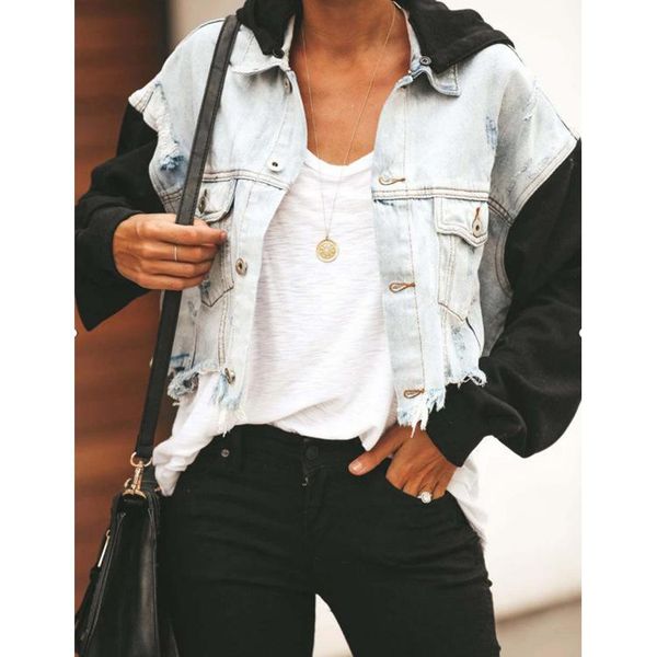 women's jackets autumn women ripped patchwork denim vintage casual jean jacket long sleeve winter female coat streetwear plus size, Black;brown
women's jackets autumn women ripped patchwork denim vintage casual jean jacket long sleeve winter female coat streetwear plus size, Black;brown