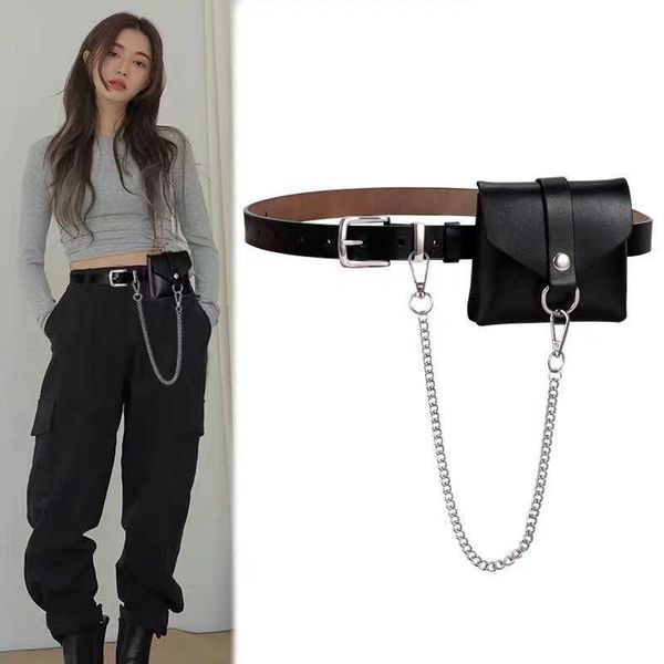 belts genuine leather fashion chain belt for woman windbreak waistband with waist bag removable metal decoration luxury designer, Black;brown
belts genuine leather fashion chain belt for woman windbreak waistband with waist bag removable metal decoration luxury designer, Black;brown
