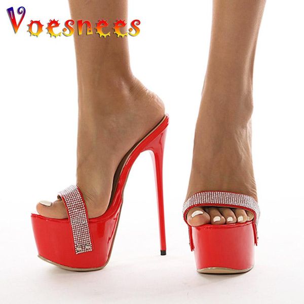 slippers 2021 women's platform summer bling diamond one word band sandals red 16cm super high heel models shoes plus size 42, Black
slippers 2021 women's platform summer bling diamond one word band sandals red 16cm super high heel models shoes plus size 42, Black