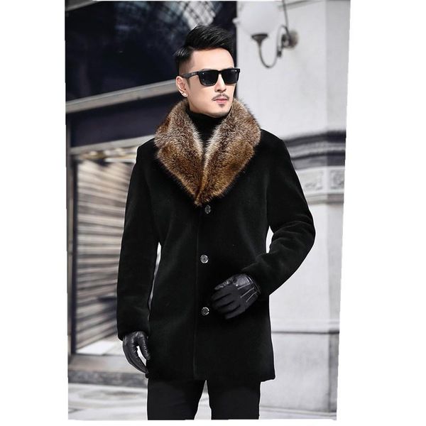 men's wool & blends high-quality autumn winter men coat overcoat mens with artifical fur collar outerwear jacket and size m-5xl, Black
men's wool & blends high-quality autumn winter men coat overcoat mens with artifical fur collar outerwear jacket and size m-5xl, Black